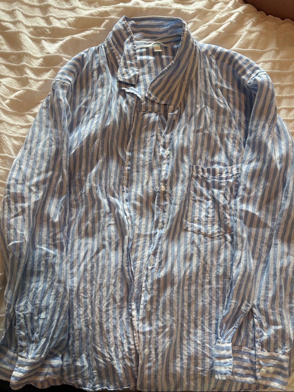 H&M Striped Linen Button-Down Shirt